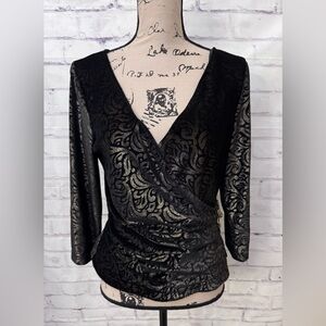 Jackie Jon New York L Velour Whimsigoth Witchy Romantic Glam Top Dark Cottage